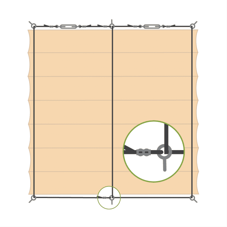 Schéma zavěšení baldachýnu - varianta B