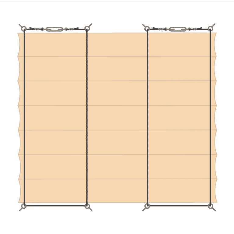 Schéma zavěšení baldachýnu - varianta C